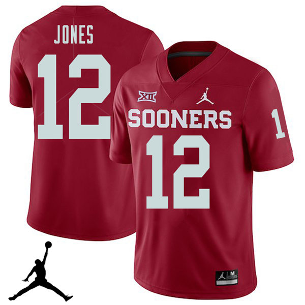 Jordan Brand Men #12 Landry Jones Oklahoma Sooners 2018 College Football Jerseys Sale-Crimson